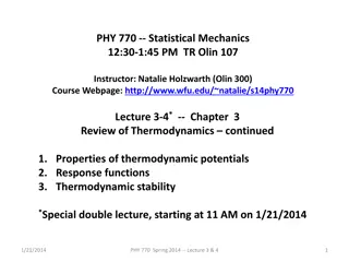 Statistical Mechanics Lecture on Thermodynamic Potentials