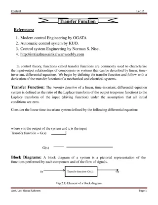 Transfer Functions and Control Systems in Engineering