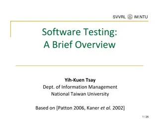 Overview of Software Testing: Causes, Bugs, and Testers
