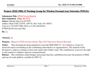 TG8 Closing Report - May 2015 Vancouver Interim Meeting