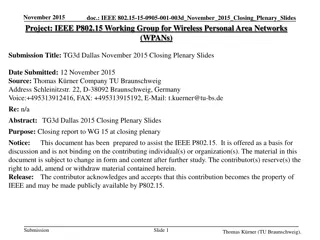 IEEE 802.15-15-0905-001-003d Closing Plenary Slides November 2015 Report