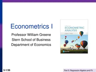 Regression Algebra and Fit in Econometrics with Professor William Greene