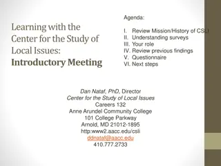 Center for the Study of Local Issues: Mission, History, and Surveys