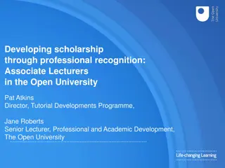 Developing Scholarship and Professional Recognition for Associate Lecturers at The Open University