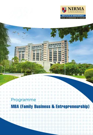MBA in Family Business & Entrepreneurship at Nirma University