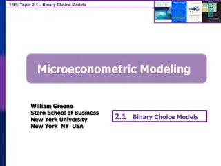 Binary Choice Models Microeconometric Modeling