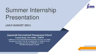 Summer Internship Presentation at Su Jagannath International Management School