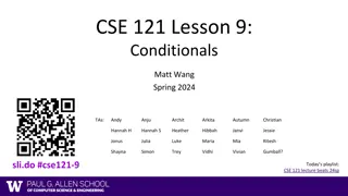 Conditionals in Programming for CSE Students