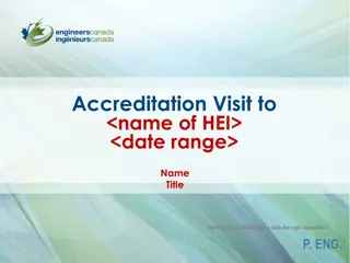 The Road to Professional Engineering: Accreditation Visit Overview