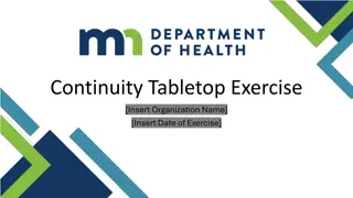 Tabletop Exercise Overview and Objectives for Organization Preparedness