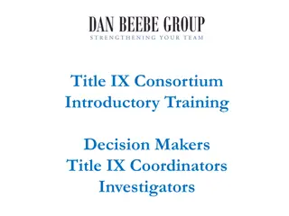 Title IX Regulations: Training and Compliance Overview