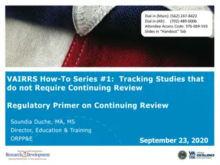 Continuing Review Requirements in Research Studies