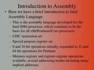 Intel Assembly Language Overview for x86 Processors