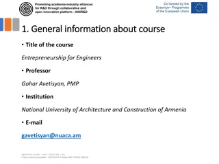 Entrepreneurship for Engineers: Business Ideas and Commercialization