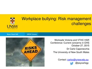 Workplace Bullying Risk Management Challenges and Criteria for Recognition