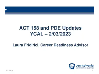 Statewide Graduation Pathways and Keystone Exams Overview