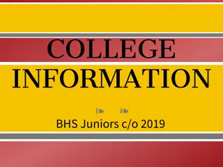 College Information for BHS Juniors c/o 2019