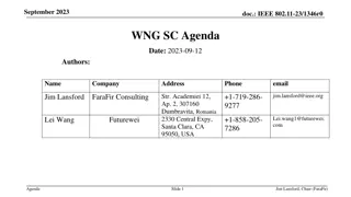 IEEE 802.11-23/1346r0 WNG SC Meeting Agenda September 2023