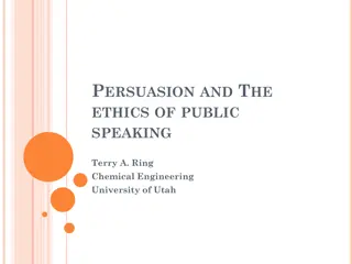 Persuasion & Ethics of Public Speaking