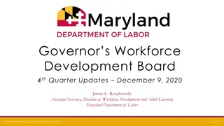 Maryland Department of Labor Workforce Development Updates December 2020