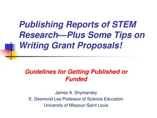 Effective Strategies for Publishing STEM Research and Writing Grant Proposals