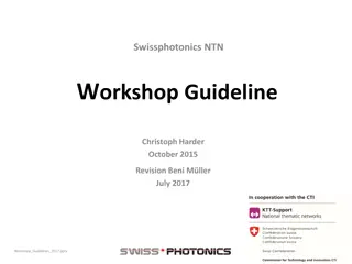 Workshop Guidelines for Swissphotonics.NTN Event Organization
