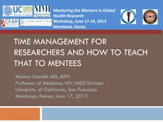 Effective Time Management Principles for Early Career Faculty in Global Health Research