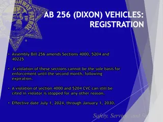 Vehicle Registration and Parking Violation Regulations Update