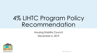 LIHTC Program Policy Recommendations for Housing Stability Council