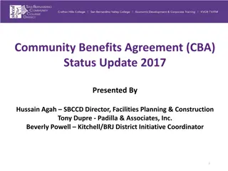 Community Benefits Agreement (CBA) Status Update 2017 | SBCCD Director Report