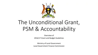 Overview of 2016/17 Grant, Budget Guidelines, and Policy Priorities in Local Government Finance