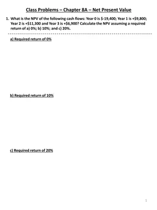 Financial Analysis Problems: NPV, Payback Period, Profitability Index