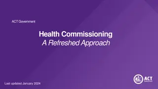 Revamped Approach to ACT Government Health Commissioning