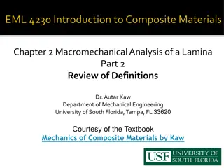 Macromechanical Analysis of a Lamina: Definitions Review and Stress Analysis