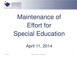 Maintenance of Effort (MOE) in Special Education Funding