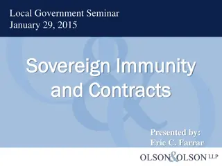 Sovereign Immunity and Contracts in Local Government