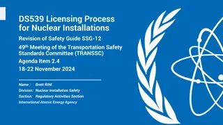 DS539 Licensing Process for Nuclear Installations Revision of Safety Guide SSG-12