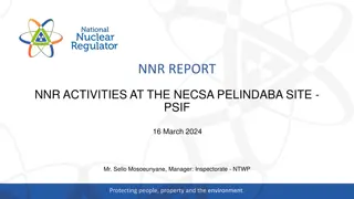 Nuclear Activities Report at Necsa Pelindaba Site