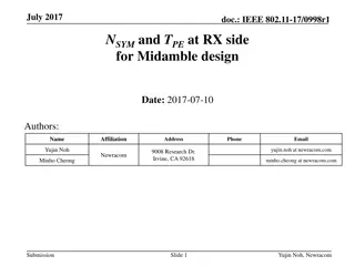 Efficient Midamble Design for IEEE 802.11-17/0998r1 - July 2017 Document