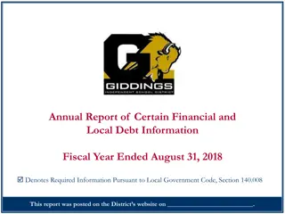 Giddings ISD Financial & Debt Summary 2018