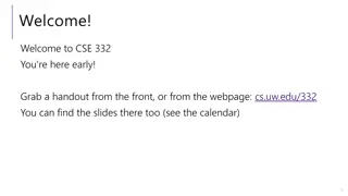 CSE 332 Spring Lecture: Overview and Logistics