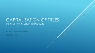 Capitalization Rules in APA, MLA, and Turabian Styles