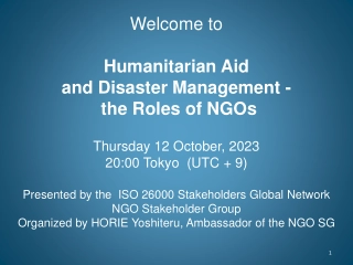 Roles of NGOs in Humanitarian Aid and Disaster Management