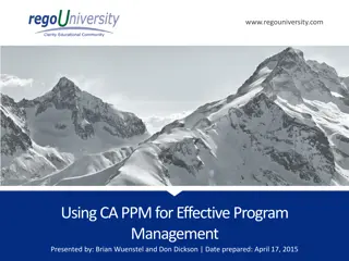 Effective Program Management Strategies Using CA PPM