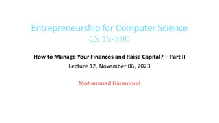 Managing Finances and Raising Capital in Entrepreneurship
