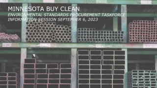 Minnesota Buy Clean Environmental Standards Procurement Taskforce Information Session