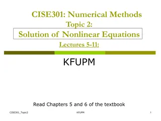 Nonlinear Equations in Numerical Methods