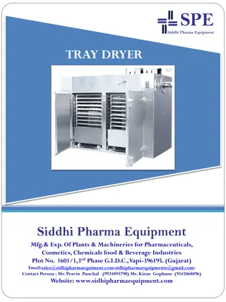 Tray Dryer for Pharmaceutical, Cosmetics, and Chemical Industries