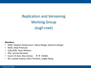 Replication and Versioning Working Group Overview