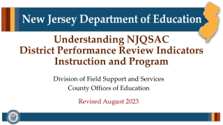 Understanding NJQSAC District Performance Review Indicators